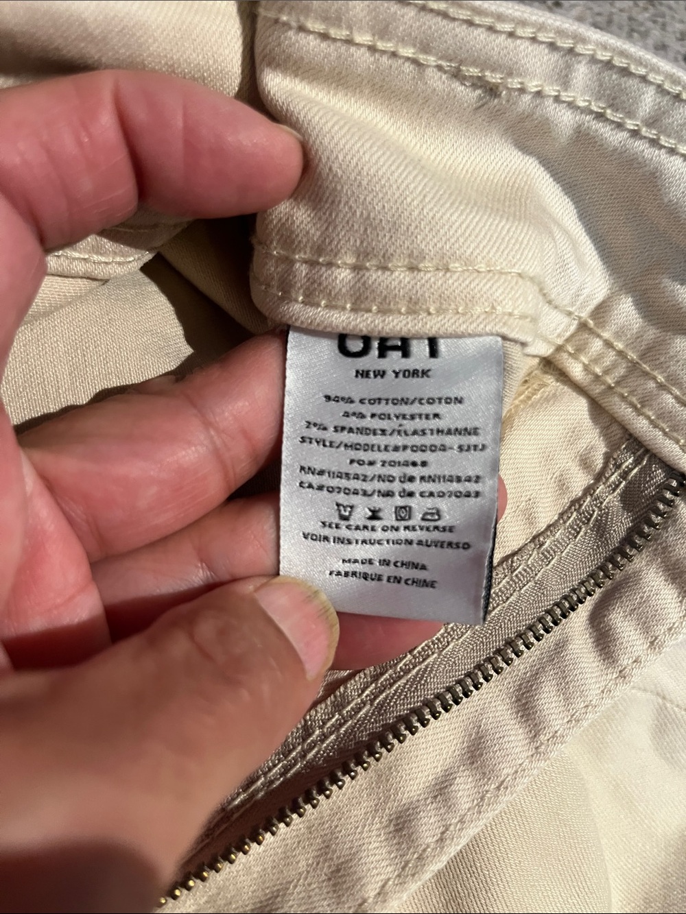 Oat New York high rise  Wide-Leg Chino Pants — Sand - Picture 6 of 9